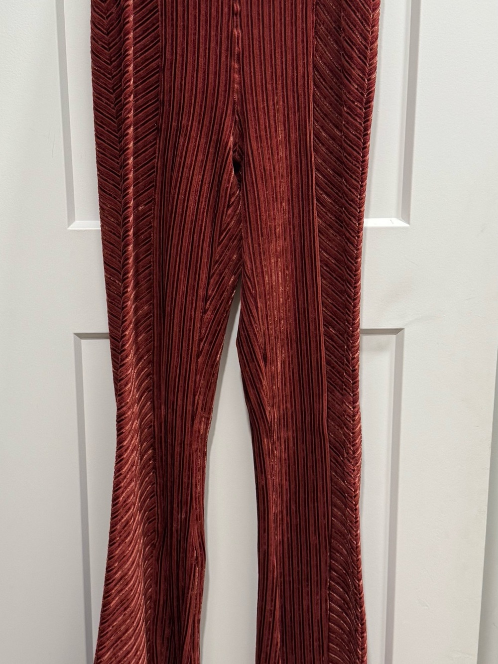 Free People Slim Pull-On Velvet Flare Pants